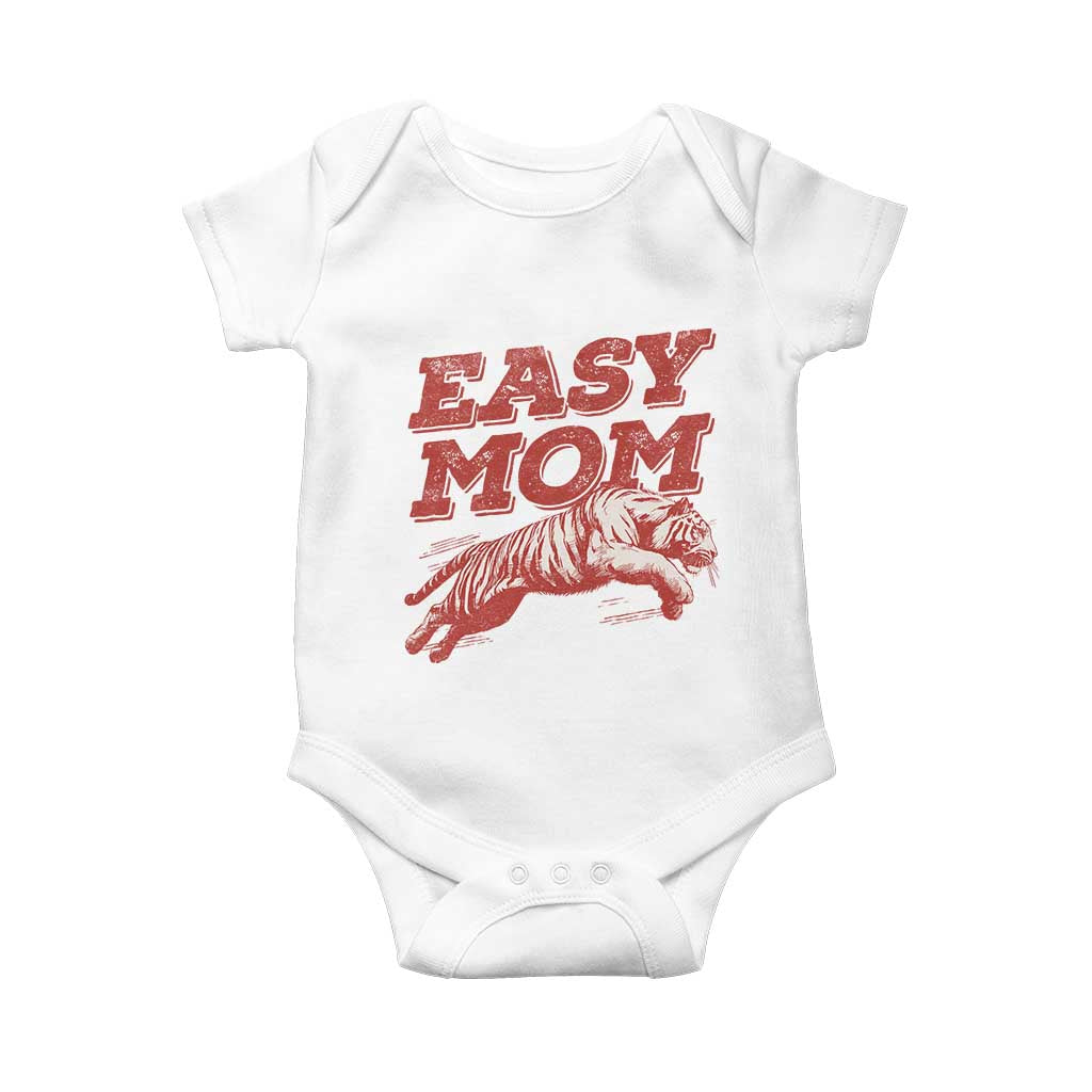 Easy Tiger Mom Baby Onesie Vintage Boho Distressed Aesthetic Mother's Day Gifts TS11 White Print Your Wear