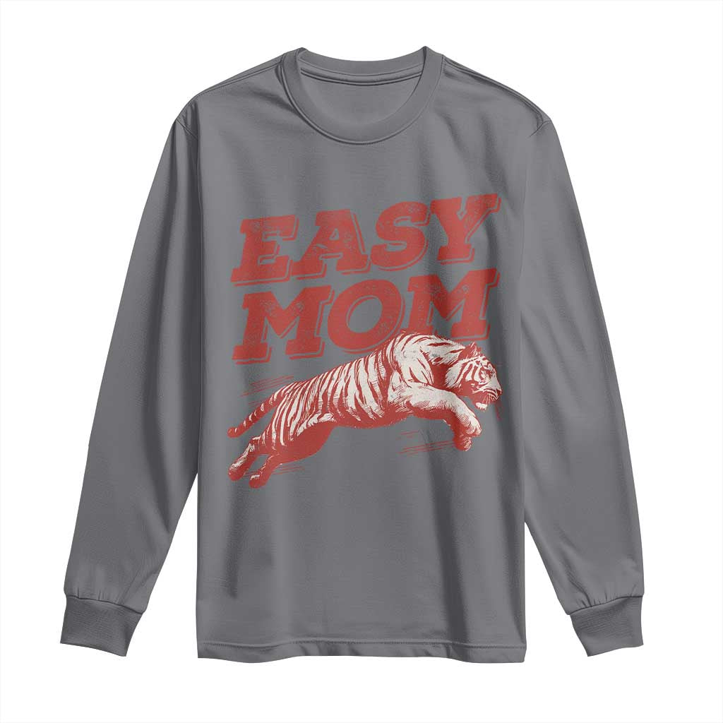 Easy Tiger Mom Long Sleeve Shirt Vintage Boho Distressed Aesthetic Mother's Day Gifts TS11 Charcoal Print Your Wear