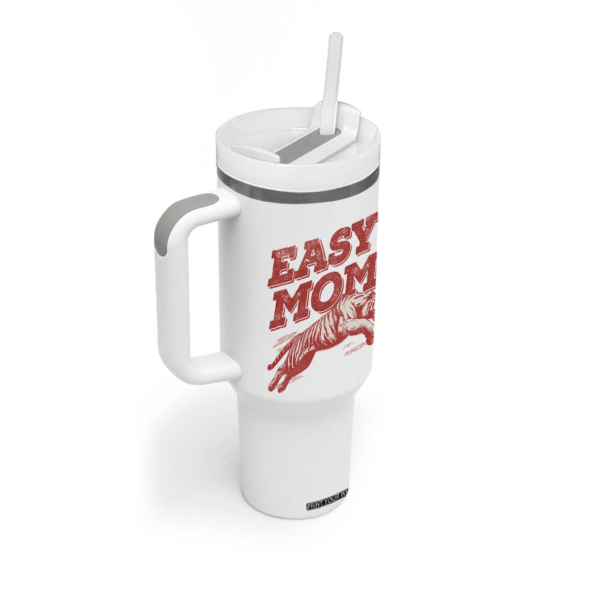 Easy Tiger Mom Tumbler With Handle Vintage Boho Distressed Aesthetic Mother's Day Gifts TS11 Print Your Wear