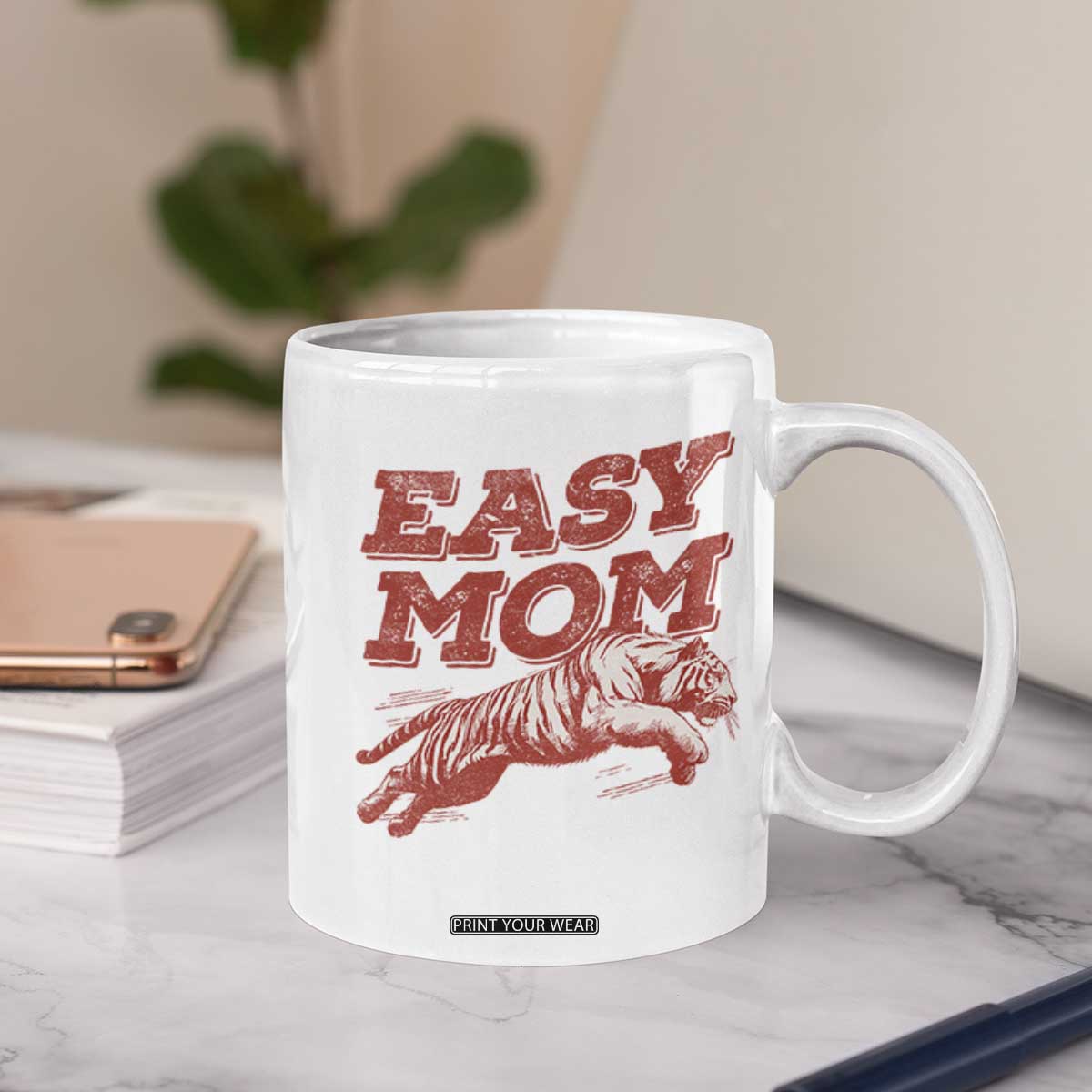 Easy Tiger Mom Coffee Mug Vintage Boho Distressed Aesthetic Mother's Day Gifts TS11 Print Your Wear