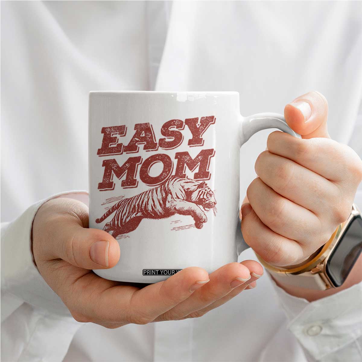 Easy Tiger Mom Coffee Mug Vintage Boho Distressed Aesthetic Mother's Day Gifts TS11 Print Your Wear