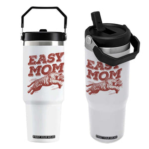 Easy Tiger Mom Flip Straw Tumbler Vintage Boho Distressed Aesthetic Mother's Day Gifts TS11 One Size: 30 oz White Print Your Wear