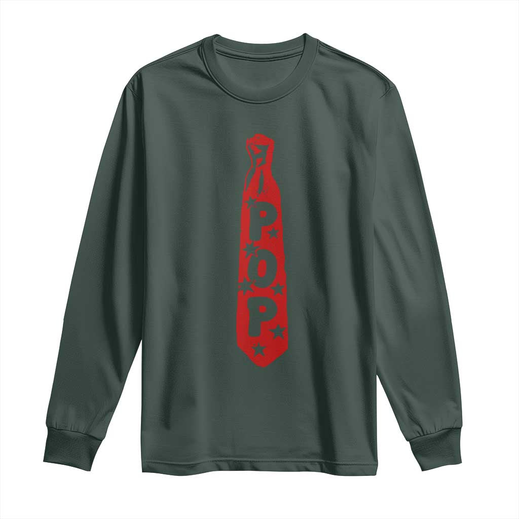 Pop Tie Star Dad Music Lover Fathers Day Long Sleeve Shirt TS11 Dark Forest Green Print Your Wear