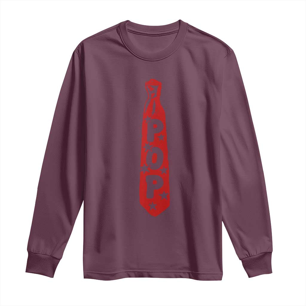 Pop Tie Star Dad Music Lover Fathers Day Long Sleeve Shirt TS11 Maroon Print Your Wear
