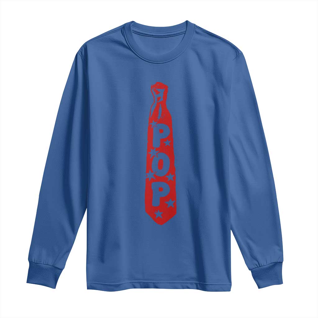 Pop Tie Star Dad Music Lover Fathers Day Long Sleeve Shirt TS11 Royal Blue Print Your Wear
