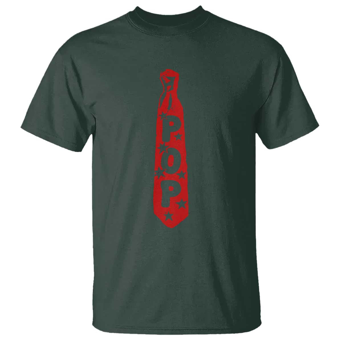 Pop Tie Star Dad Music Lover Fathers Day T Shirt TS11 Dark Forest Green Print Your Wear