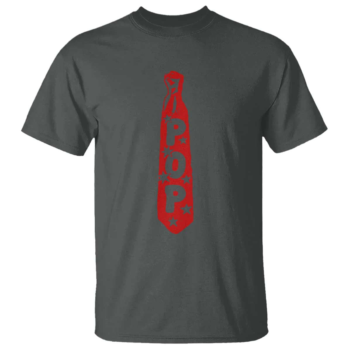 Pop Tie Star Dad Music Lover Fathers Day T Shirt TS11 Dark Heather Print Your Wear