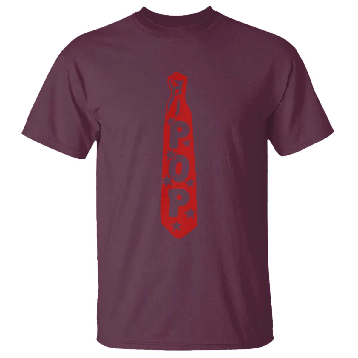 Pop Tie Star Dad Music Lover Fathers Day T Shirt TS11 Maroon Print Your Wear