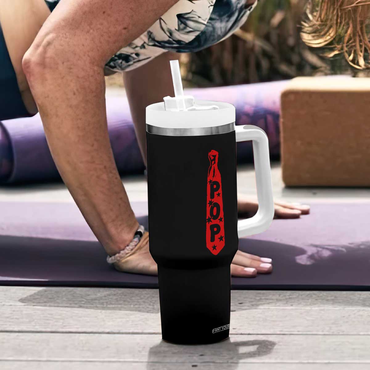 Pop Tie Star Dad Music Lover Fathers Day Tumbler With Handle TS11 Print Your Wear