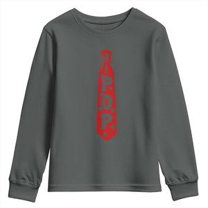 Pop Tie Star Dad Music Lover Fathers Day Youth Sweatshirt TS11 Dark Heather Print Your Wear
