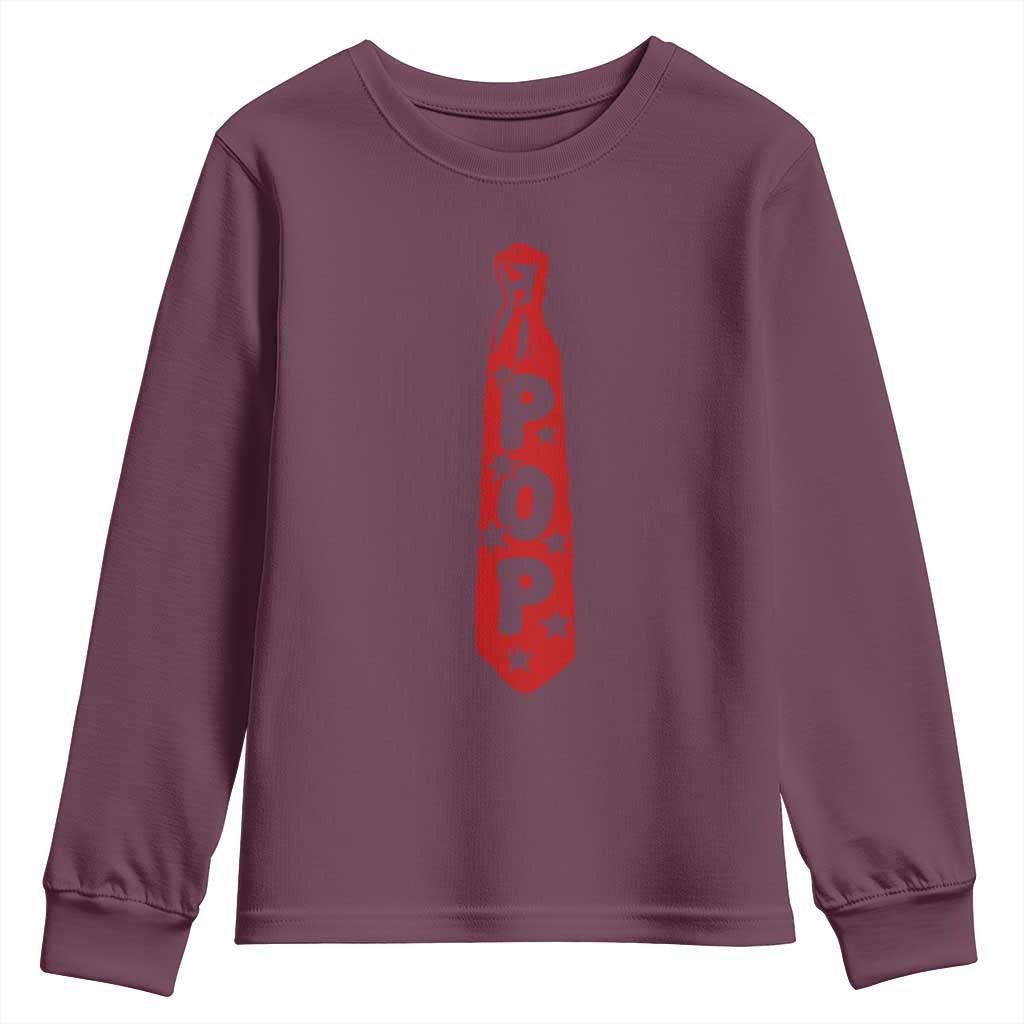 Pop Tie Star Dad Music Lover Fathers Day Youth Sweatshirt TS11 Maroon Print Your Wear