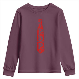 Pop Tie Star Dad Music Lover Fathers Day Youth Sweatshirt TS11 Maroon Print Your Wear