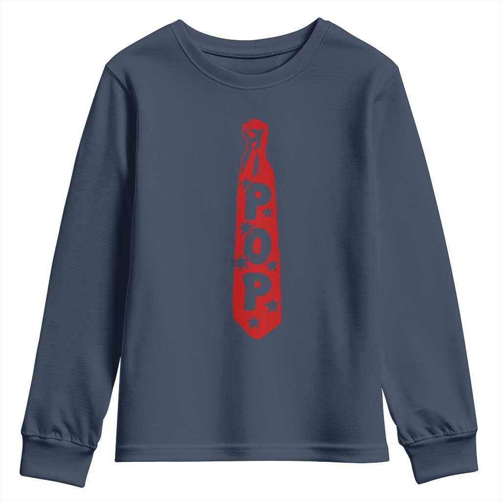 Pop Tie Star Dad Music Lover Fathers Day Youth Sweatshirt TS11 Navy Print Your Wear