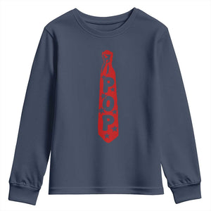 Pop Tie Star Dad Music Lover Fathers Day Youth Sweatshirt TS11 Navy Print Your Wear