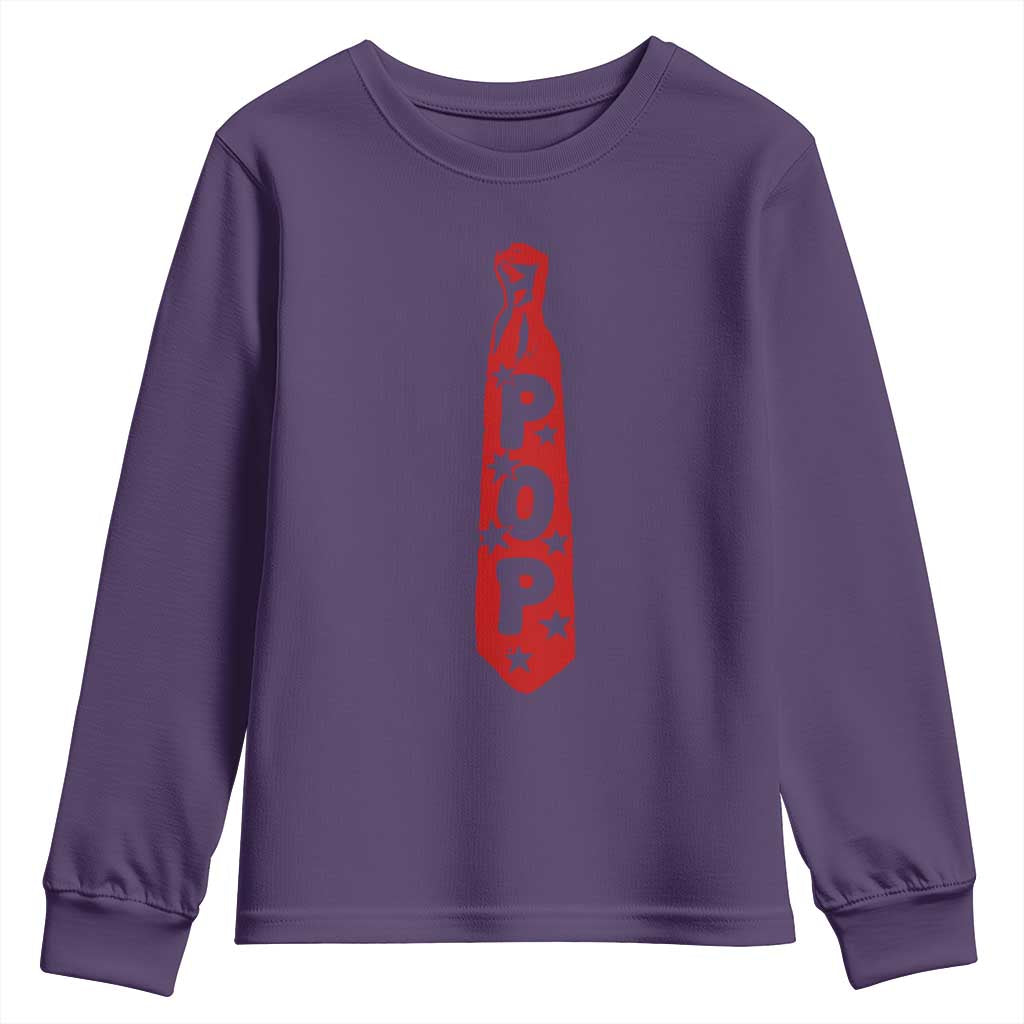Pop Tie Star Dad Music Lover Fathers Day Youth Sweatshirt TS11 Purple Print Your Wear