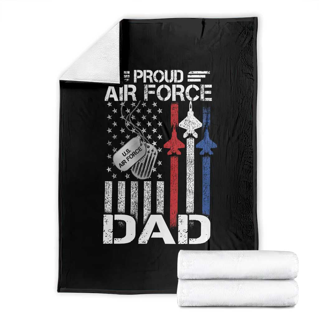 Proud Air Force Dad Throw Blanket Military Army Father Vintage American Flag TS11 Black Print Your Wear