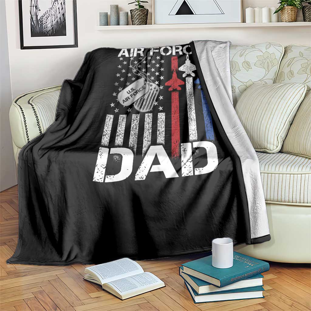 Proud Air Force Dad Throw Blanket Military Army Father Vintage American Flag TS11 Print Your Wear