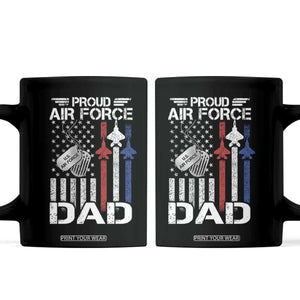 Proud Air Force Dad Coffee Mug Military Army Father Vintage American Flag TS11 Black Print Your Wear