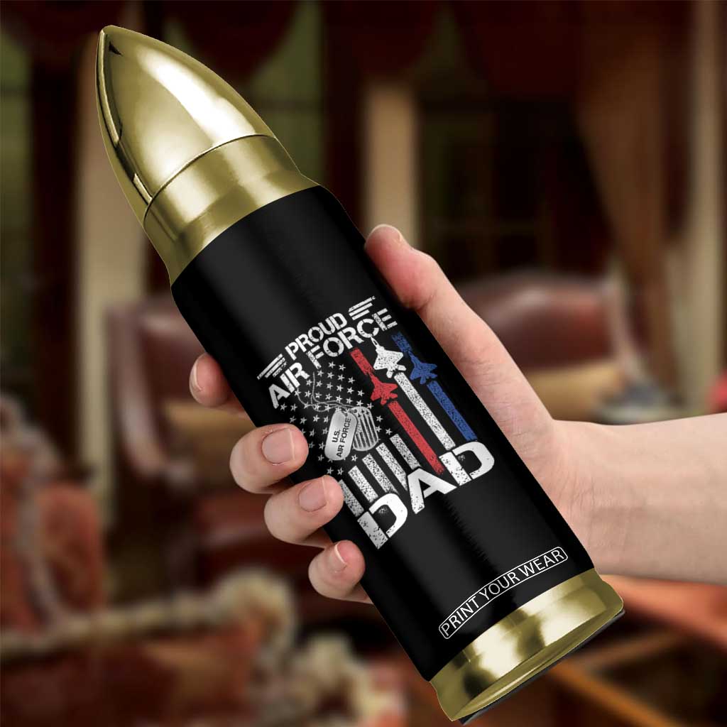 Proud Air Force Dad Bullet Tumbler Military Army Father Vintage American Flag TS11 Print Your Wear
