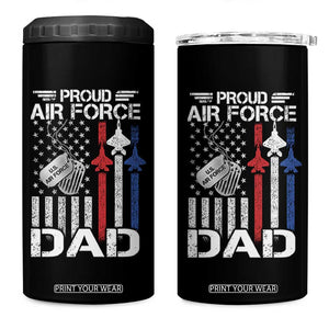 Proud Air Force Dad 4 in 1 Can Cooler Tumbler Military Army Father Vintage American Flag TS11 One Size: 16 oz Black Print Your Wear