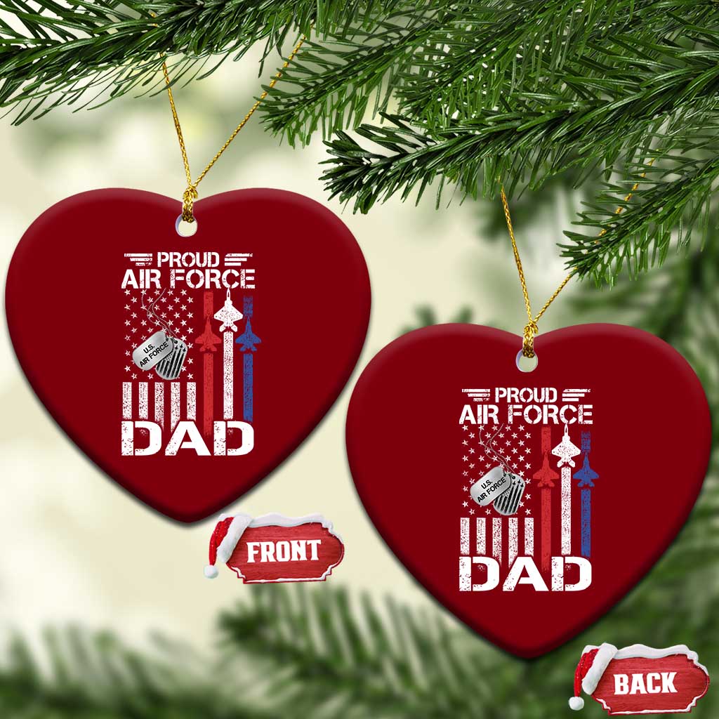 Proud Air Force Dad Ceramic Ornament Military Army Father Vintage American Flag TS11 Print Your Wear