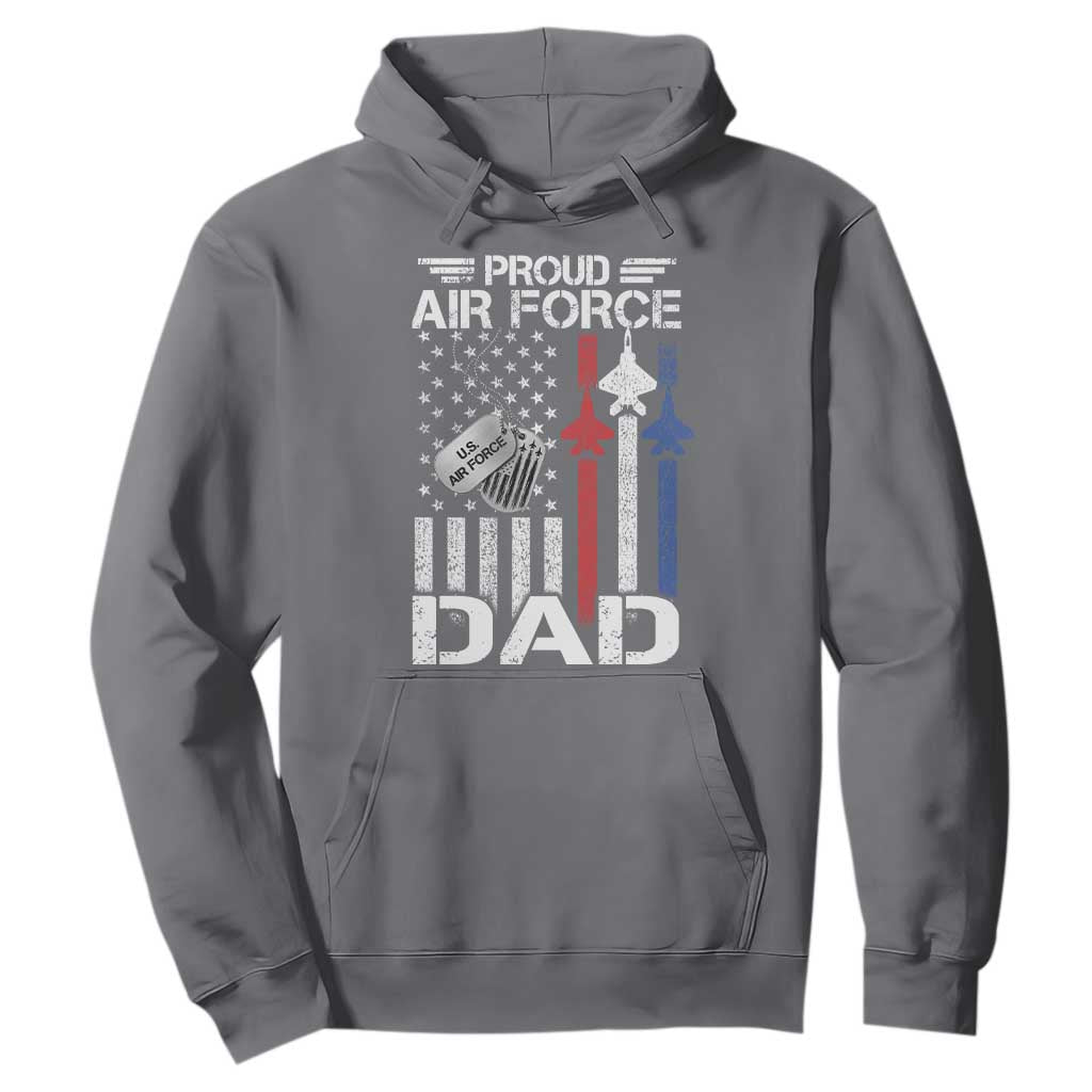 Proud Air Force Dad Hoodie Military Army Father Vintage American Flag TS11 Charcoal Print Your Wear