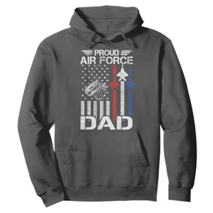 Proud Air Force Dad Hoodie Military Army Father Vintage American Flag TS11 Dark Heather Print Your Wear
