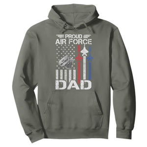 Proud Air Force Dad Hoodie Military Army Father Vintage American Flag TS11 Military Green Print Your Wear