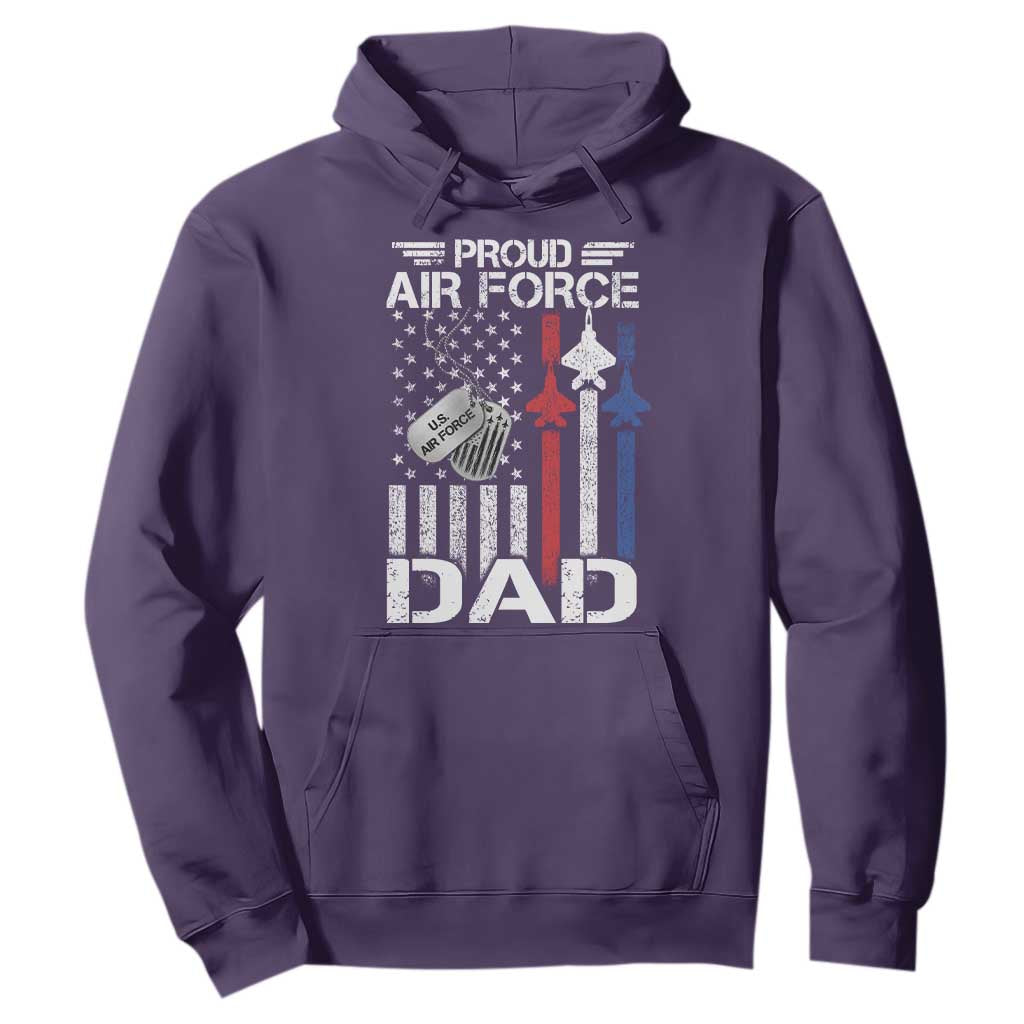 Proud Air Force Dad Hoodie Military Army Father Vintage American Flag TS11 Purple Print Your Wear