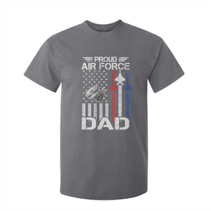 Proud Air Force Dad T Shirt For Kid Military Army Father Vintage American Flag TS11 Charcoal Print Your Wear