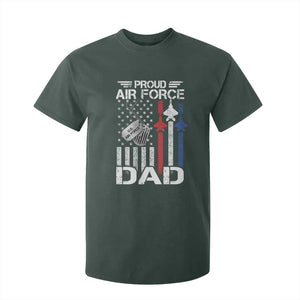 Proud Air Force Dad T Shirt For Kid Military Army Father Vintage American Flag TS11 Dark Forest Green Print Your Wear