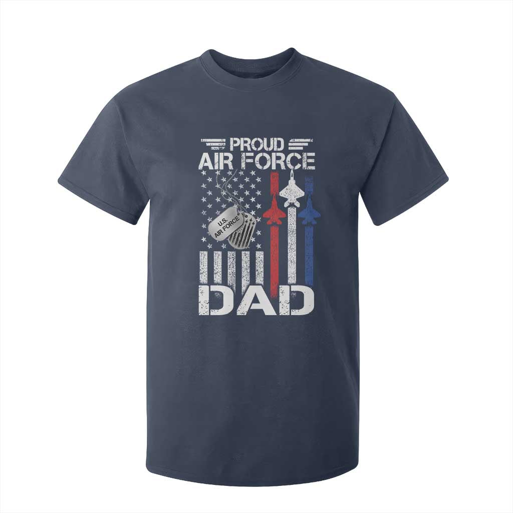 Proud Air Force Dad T Shirt For Kid Military Army Father Vintage American Flag TS11 Navy Print Your Wear