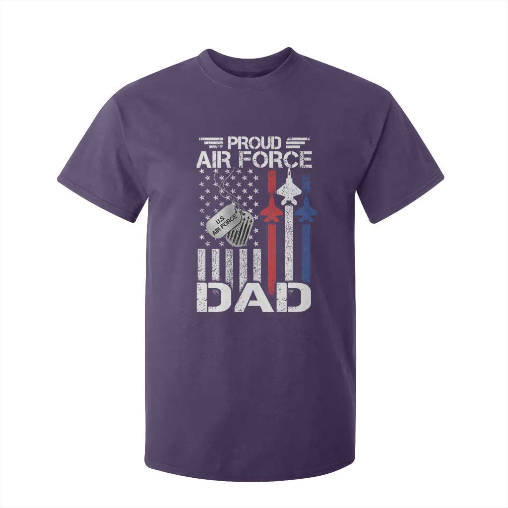 Proud Air Force Dad T Shirt For Kid Military Army Father Vintage American Flag TS11 Purple Print Your Wear
