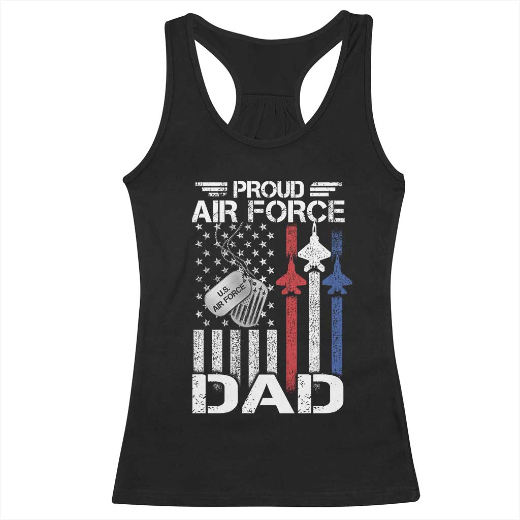 Proud Air Force Dad Racerback Tank Top Military Army Father Vintage American Flag TS11 Black Print Your Wear