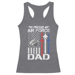 Proud Air Force Dad Racerback Tank Top Military Army Father Vintage American Flag TS11 Charcoal Print Your Wear