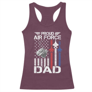 Proud Air Force Dad Racerback Tank Top Military Army Father Vintage American Flag TS11 Maroon Print Your Wear