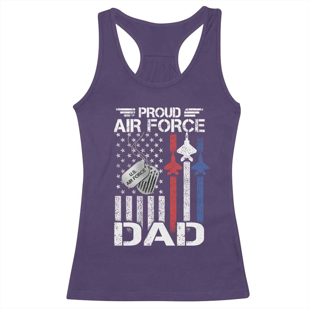 Proud Air Force Dad Racerback Tank Top Military Army Father Vintage American Flag TS11 Purple Print Your Wear