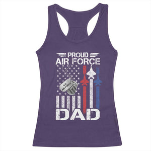 Proud Air Force Dad Racerback Tank Top Military Army Father Vintage American Flag TS11 Purple Print Your Wear