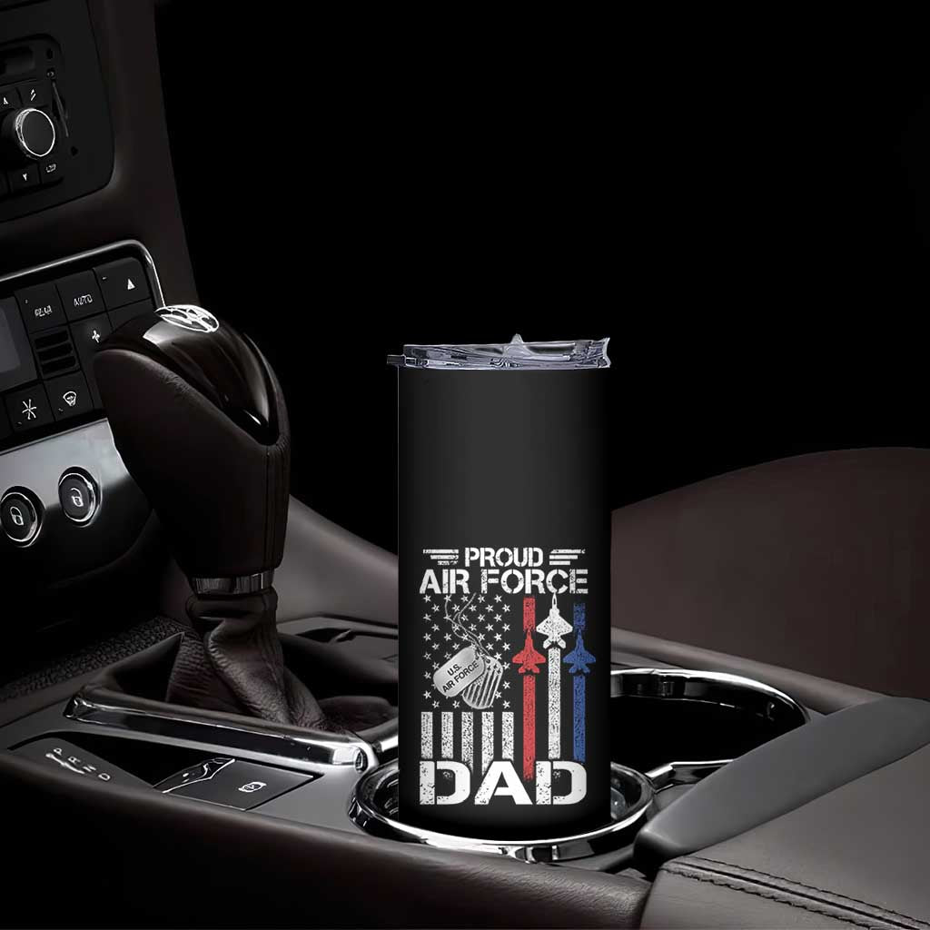 Proud Air Force Dad Skinny Tumbler Military Army Father Vintage American Flag TS11 Print Your Wear