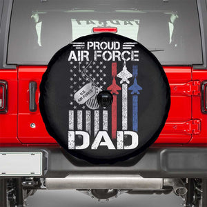 Proud Air Force Dad Spare Tire Cover Military Army Father Vintage American Flag TS11 Black Print Your Wear