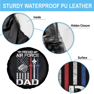 Proud Air Force Dad Spare Tire Cover Military Army Father Vintage American Flag TS11 Print Your Wear