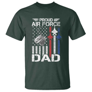 Proud Air Force Dad T Shirt Military Army Father Vintage American Flag TS11 Dark Forest Green Print Your Wear