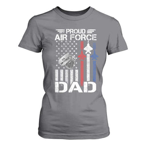 Proud Air Force Dad T Shirt For Women Military Army Father Vintage American Flag TS11 Charcoal Print Your Wear