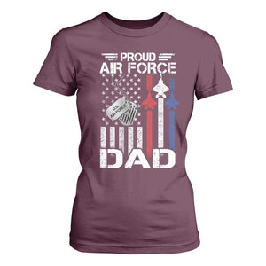 Proud Air Force Dad T Shirt For Women Military Army Father Vintage American Flag TS11 Maroon Print Your Wear
