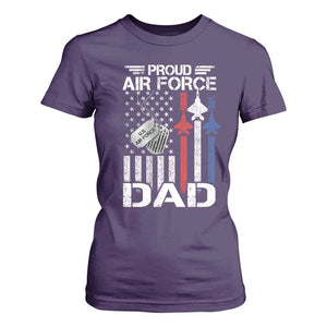 Proud Air Force Dad T Shirt For Women Military Army Father Vintage American Flag TS11 Purple Print Your Wear