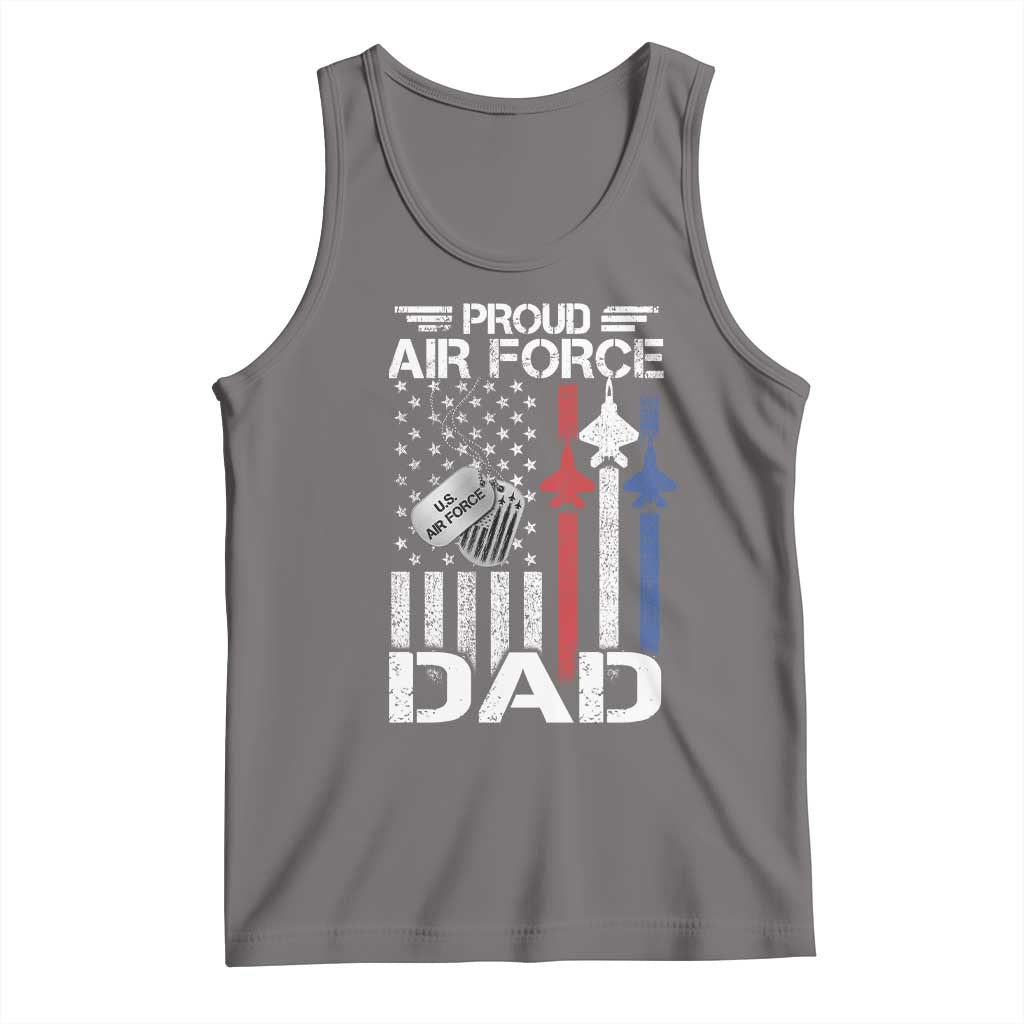 Proud Air Force Dad Tank Top Military Army Father Vintage American Flag TS11 Deep Heather Print Your Wear