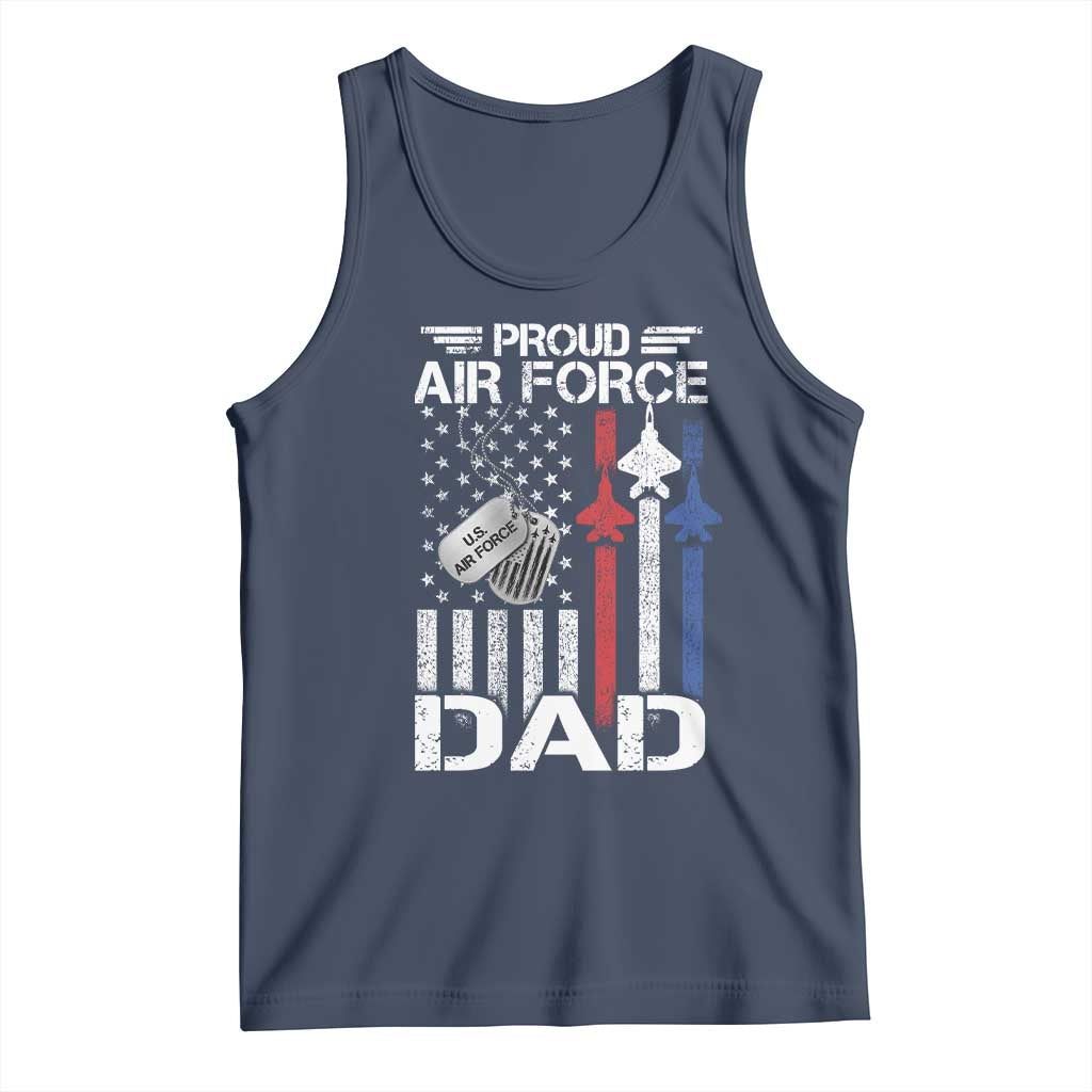 Proud Air Force Dad Tank Top Military Army Father Vintage American Flag TS11 Navy Print Your Wear