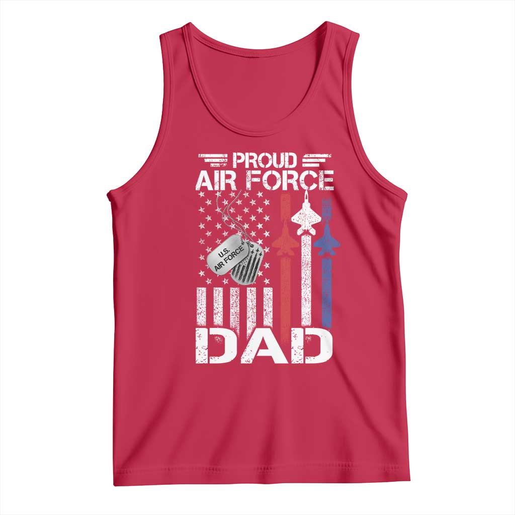 Proud Air Force Dad Tank Top Military Army Father Vintage American Flag TS11 Red Print Your Wear