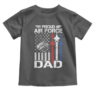 Proud Air Force Dad Toddler T Shirt Military Army Father Vintage American Flag TS11 Dark Heather Print Your Wear