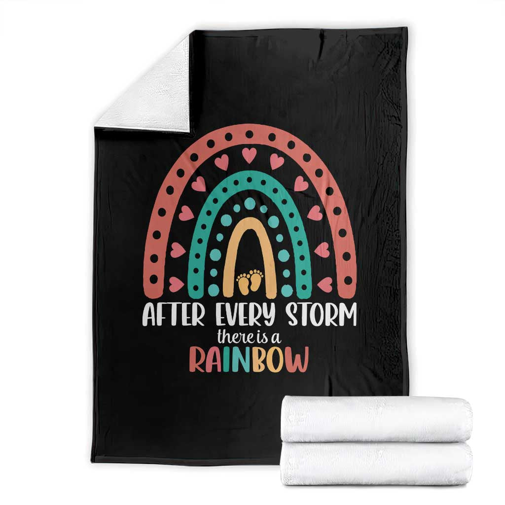 After Every Storm There Is A Rainbow Throw Blanket Pregnancy Announcement TS11 Black Print Your Wear
